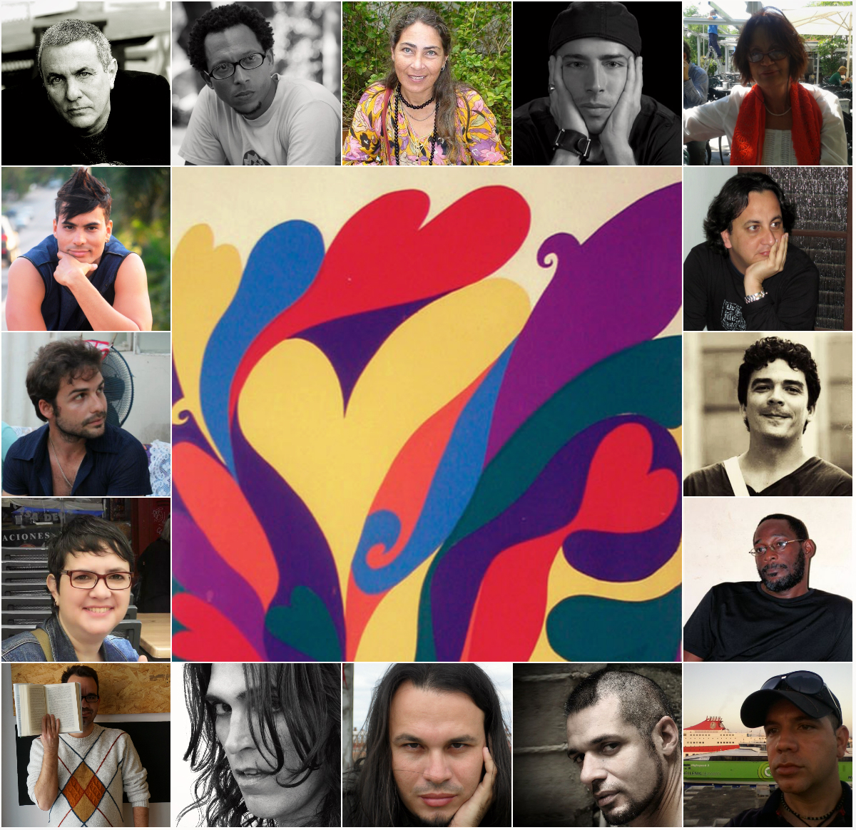 Collage con dieciséis de los veinte autores de Mañana hablarán de nosotros
